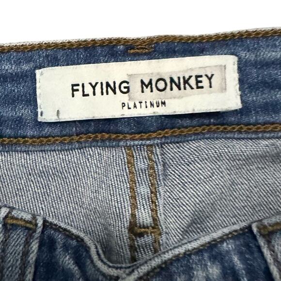 Flying Monkey Side Stripe Mid-Rise Blue Ankle Skinny Jeans Women's Size 25 - Picture 3 of 7